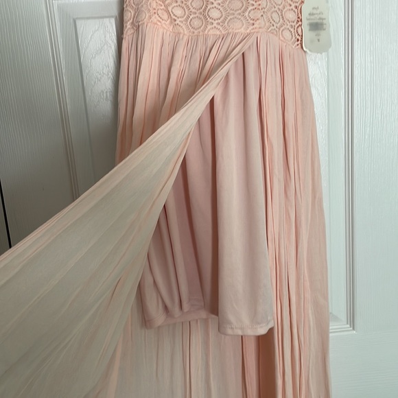 NWT Altar’d state soft pink - peach lace top sheer skirt maxi dress size small - Picture 6 of 6